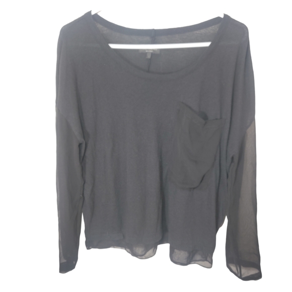 CLOSET CLOSING 7/31 rag & bone long sheer sleeves black small top - Picture 6 of 12